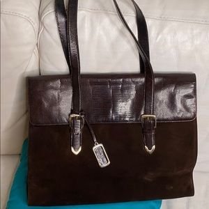 chocolate suede  shoulder & lizard Ralph Lauren